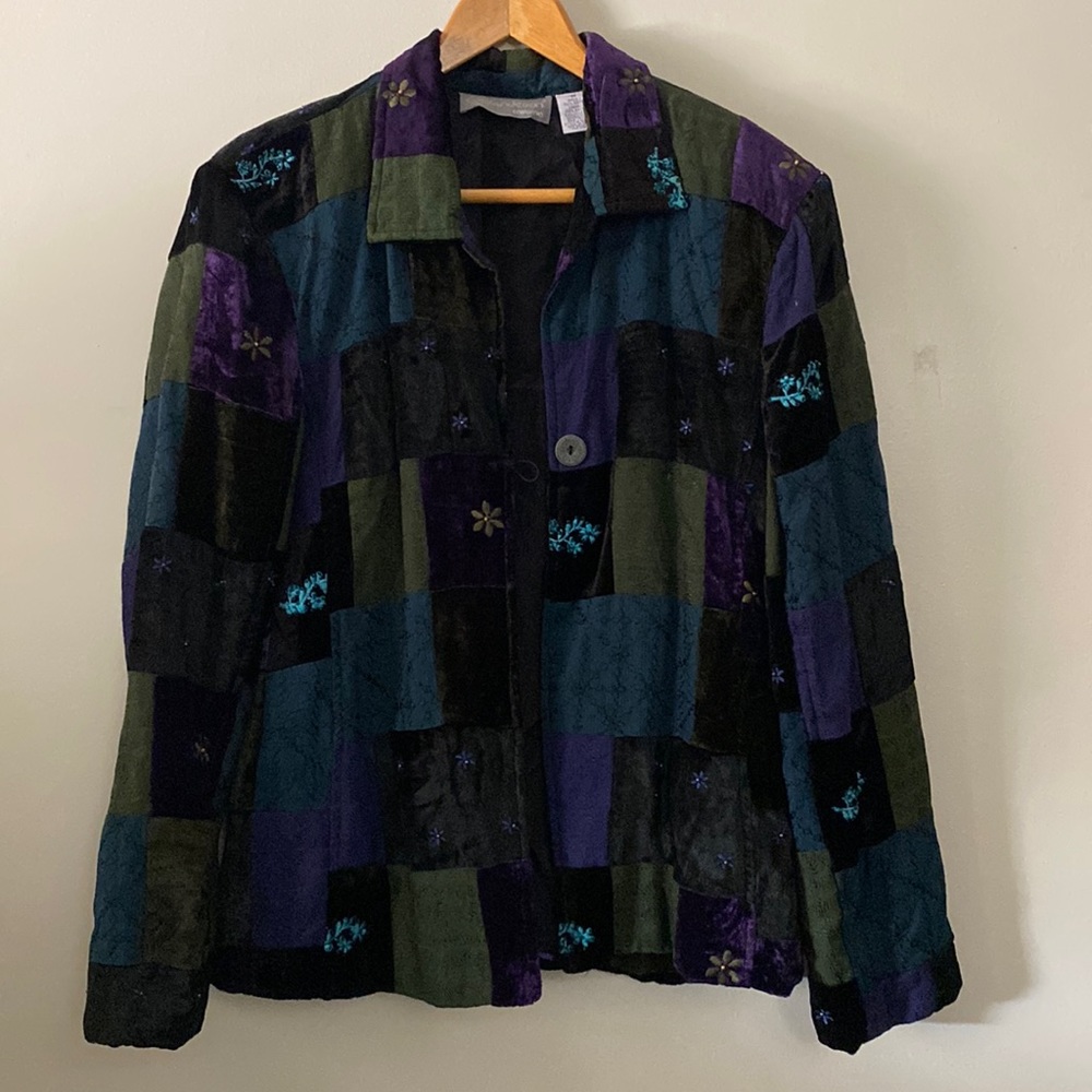 Carol Anderson | Vintage 90s Women’s Patchwork Pattern Shoulder Padded Jacket
